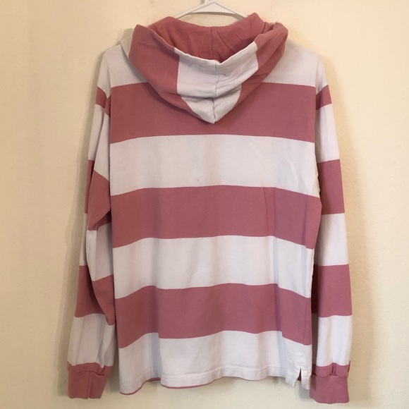 NEW Charles River Cotton Rugby Striped Hoodie Sweater Small Monogrammed P - Picture 5 of 6